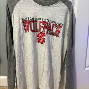 Champion Gray and White Long Sleeve Wolfpack Tee